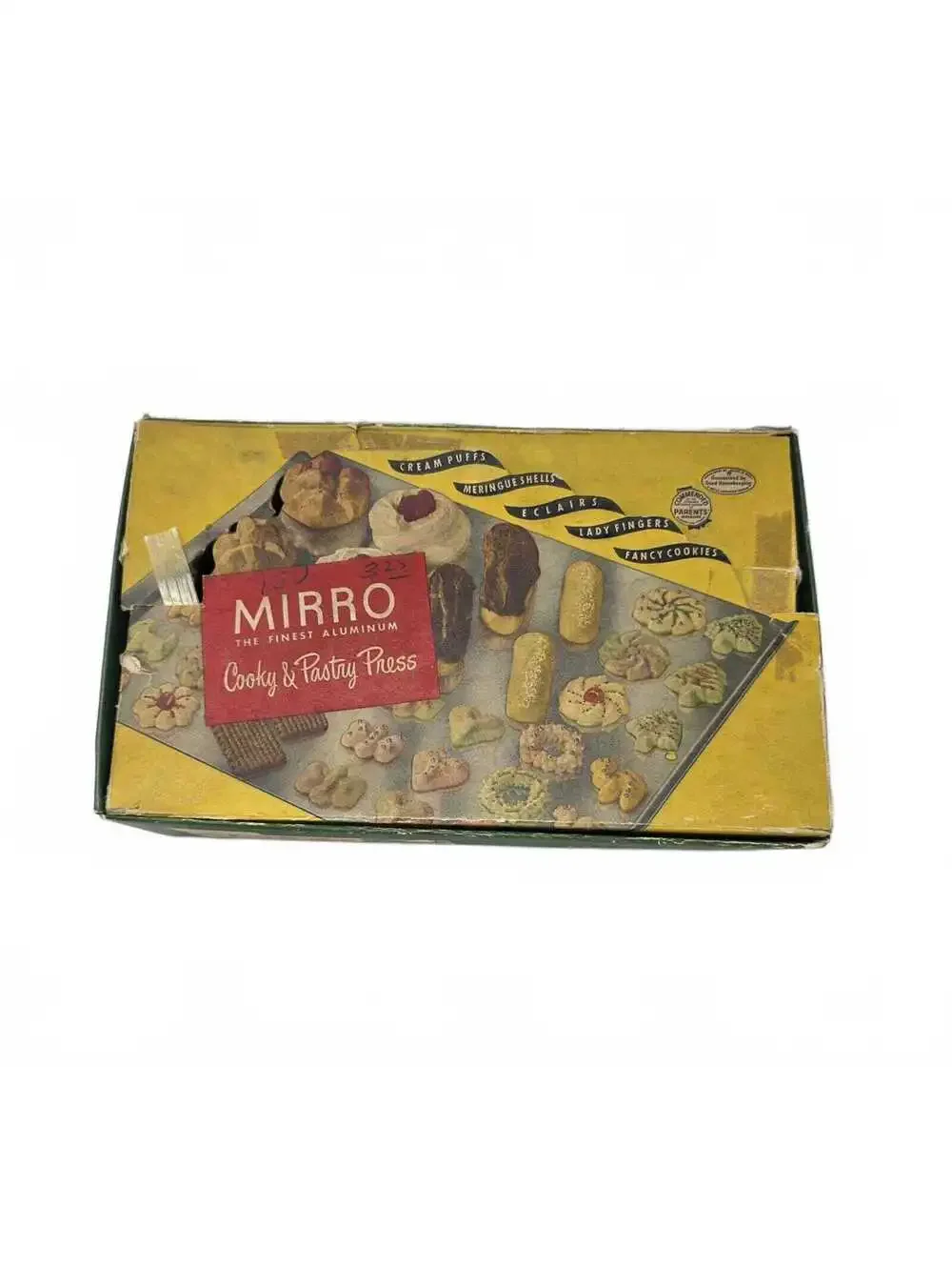 Vintage Mirro Aluminum Cooky Pastry Press 12 Discs Box Instructions Cookie Press
